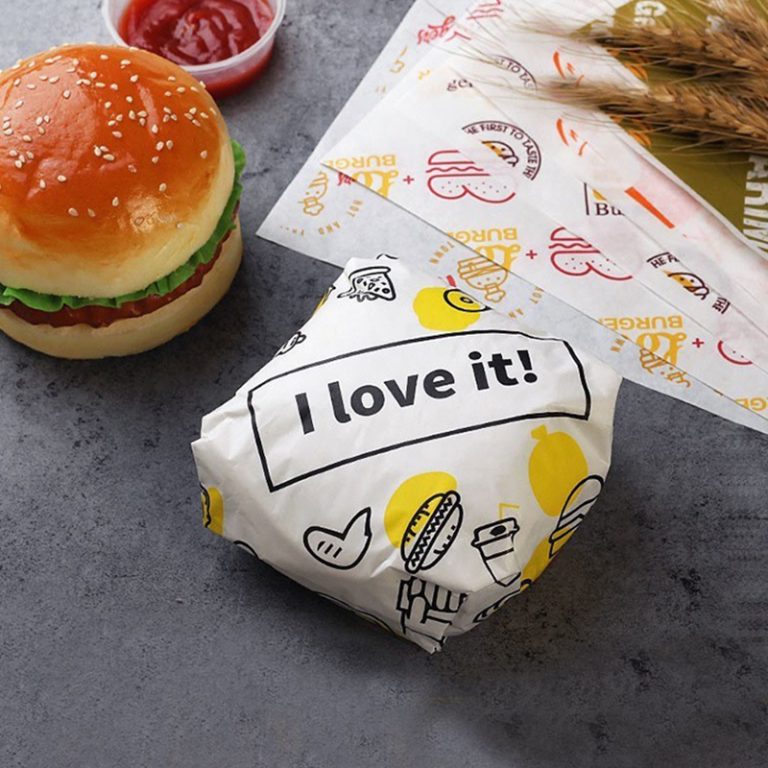 Customized color burger wrapping paper Wrapping Paper Manufacturers