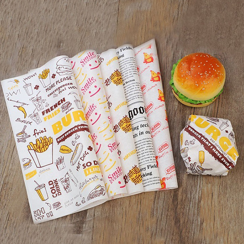 Customized color burger wrapping paper Wrapping Paper Manufacturers