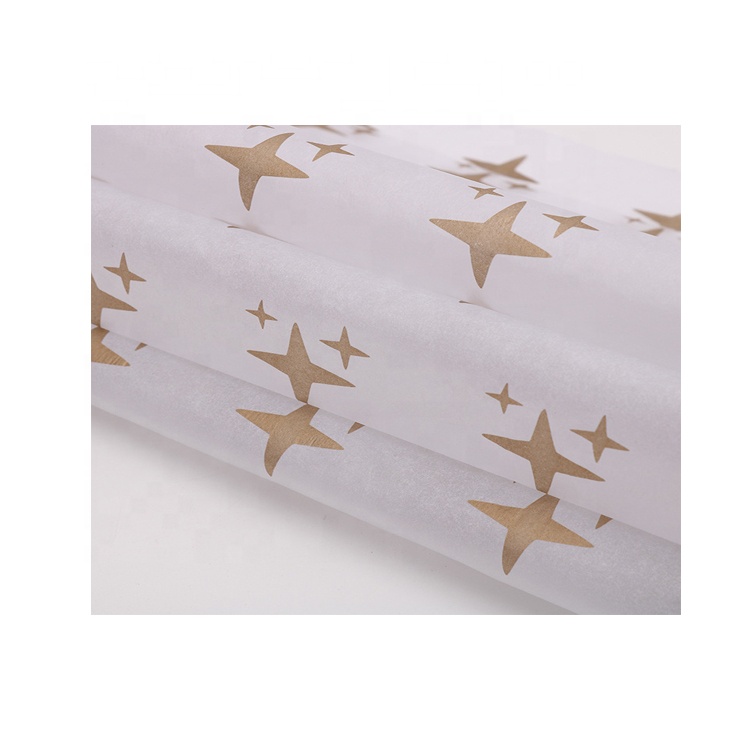 Gold print logo packaging gift wrapping tissue paper Wrapping Paper