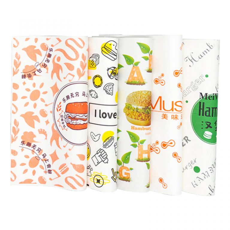 Greaseproof food wrapping paper for burger Wrapping Paper Manufacturers