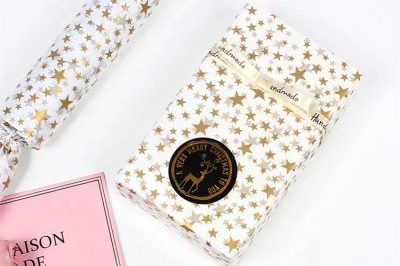 Snowflake stripes printed gift bouquet wrapping paper (2)