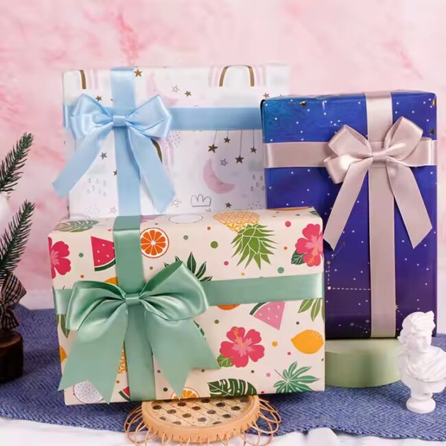 Custom birthday gift wrapping paper with colorful pattern designs
