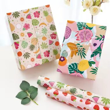 Custom birthday gift wrapping paper with colorful pattern designs