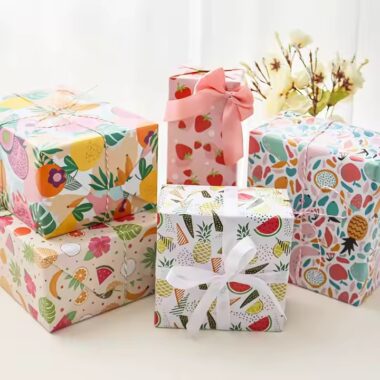 Custom birthday gift wrapping paper with colorful pattern designs