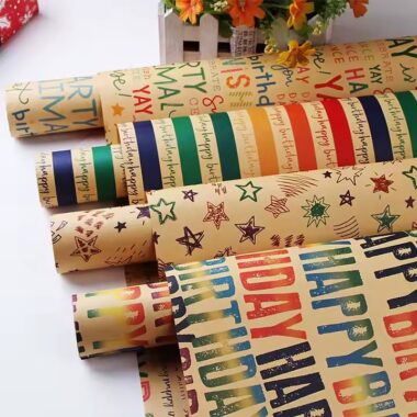 Custom logo Christmas wrapping paper with festive holiday designs