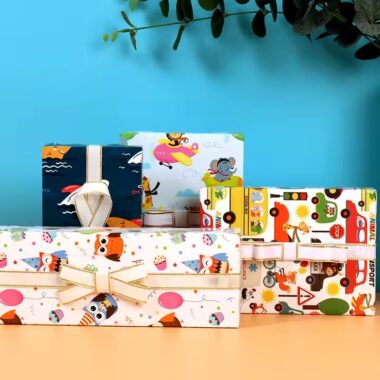Elegant custom birthday gift wrapping paper with decorative prints
