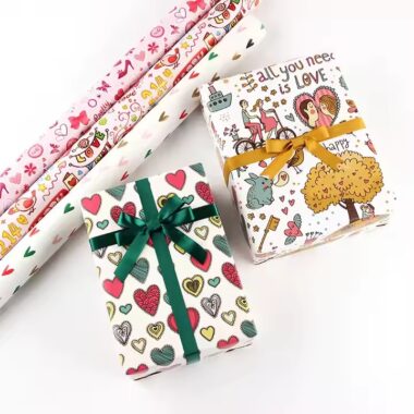 Elegant custom birthday gift wrapping paper with decorative prints