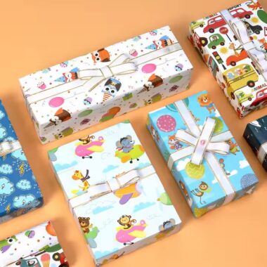 Elegant custom birthday gift wrapping paper with decorative prints