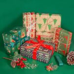 Premium custom kraft paper Christmas wrapping rolls with festive holiday prints