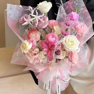 Printed floral wrapping paper in sheets and rolls

