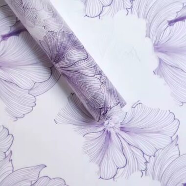 Printed floral wrapping paper in sheets and rolls

