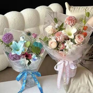 Printed floral wrapping paper in sheets and rolls

