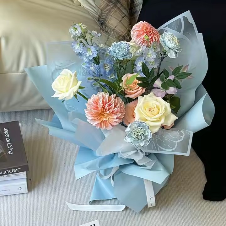 Printed floral wrapping paper in sheets and rolls