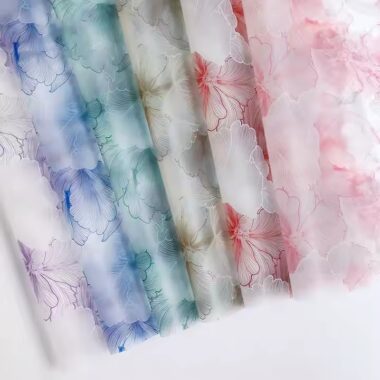 Printed floral wrapping paper in sheets and rolls

