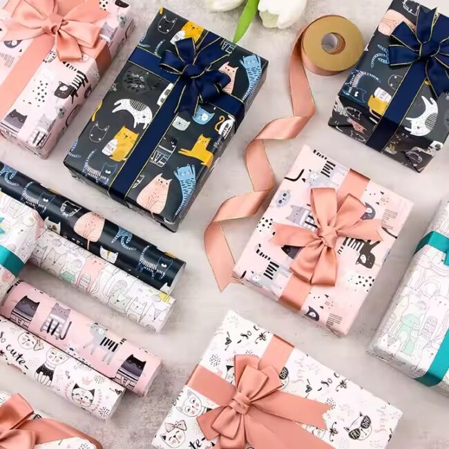 Custom luxury gift wrapping paper with premium finishes