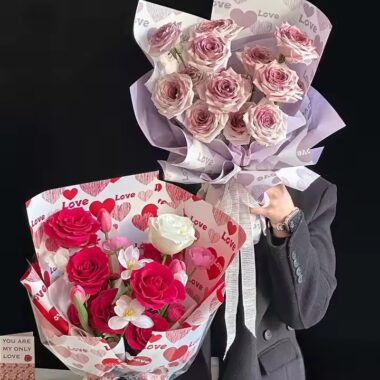 Custom waterproof flower wrapping paper for Valentine’s Day