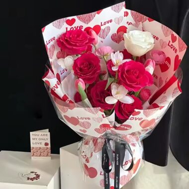 Custom waterproof flower wrapping paper for Valentine’s Day
