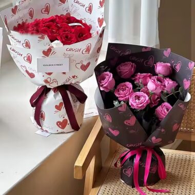 Custom waterproof flower wrapping paper for Valentine’s Day