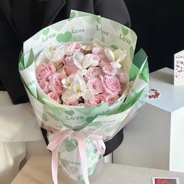Custom waterproof flower wrapping paper for Valentine’s Day