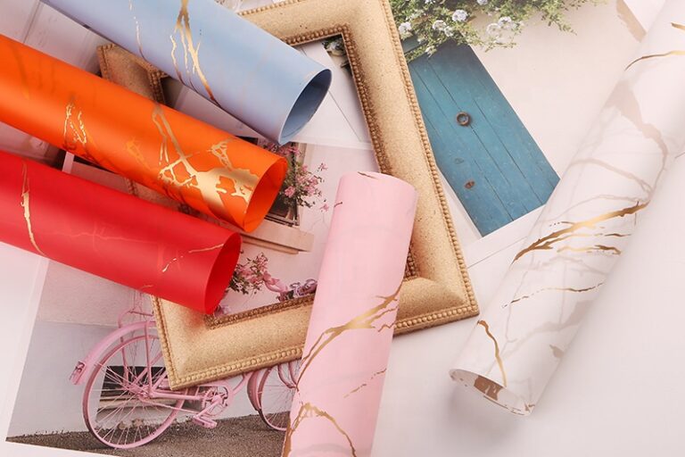 Elegant marble-style flower wrapping paper sheets (2) Marble print flower wrapping paper for luxury bouquet packaging