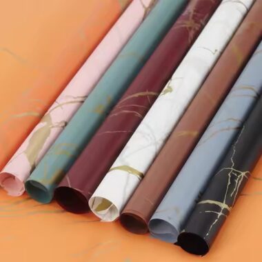 Marble print flower wrapping paper for luxury bouquet packaging