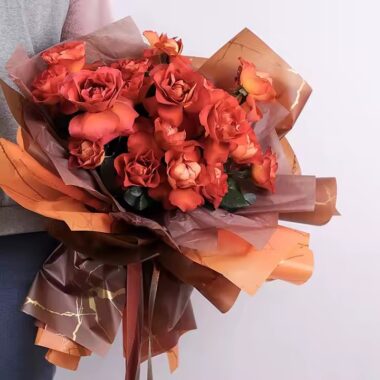 Marble print flower wrapping paper for luxury bouquet packaging