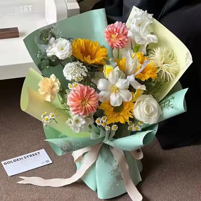 Luxury waterproof flower wrapping paper in rolls and sheets