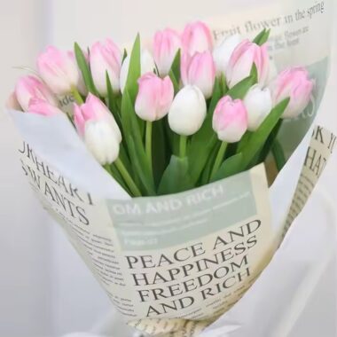 Vintage English newspaper flower wrapping paper for bouquets