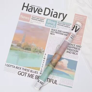 Vintage English newspaper flower wrapping paper for bouquets