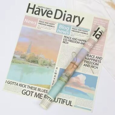 Vintage English newspaper flower wrapping paper for bouquets