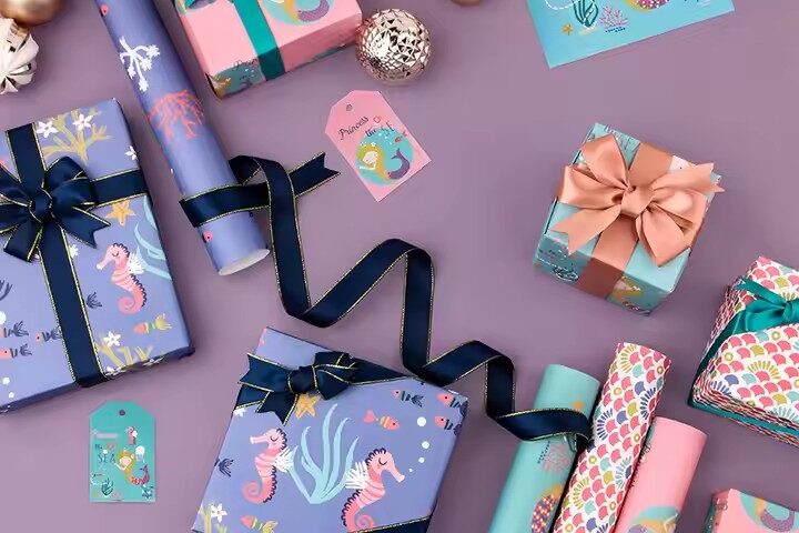 High-End Gift Wrapping Paper – Custom Printed by Professional Manufacturer (1) Luxury custom gift wrapping paper rolls with elegant finish