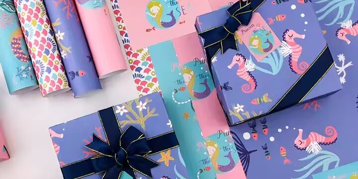 Luxury custom gift wrapping paper rolls with elegant finish