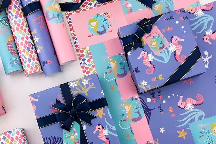 Luxury custom gift wrapping paper rolls with elegant finish