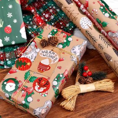 Custom premium Christmas wrapping paper rolls with festive holiday prints