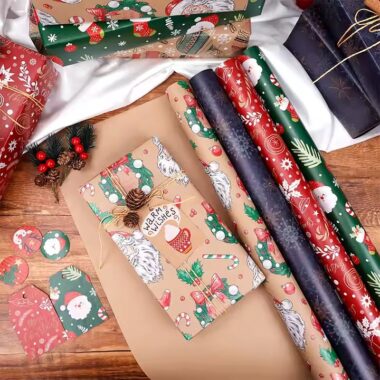 Custom premium Christmas wrapping paper rolls with festive holiday prints