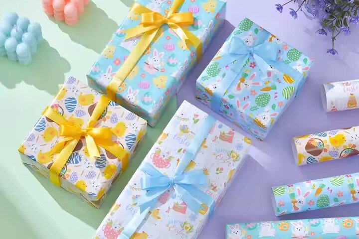 High-Quality Gift Wrapping Paper – Custom Designs Available (2) Factory-supplied high-quality custom gift wrapping paper rolls
