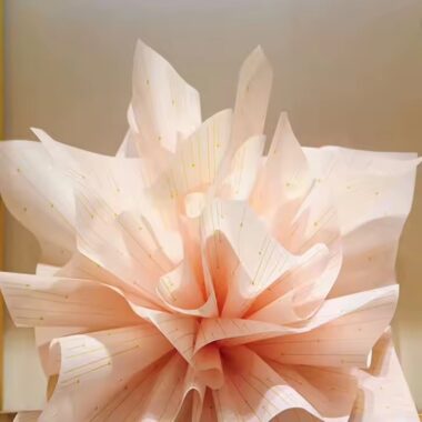 Custom flower wrapping paper with gold foil line design