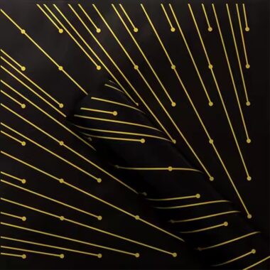 Custom flower wrapping paper with gold foil line design