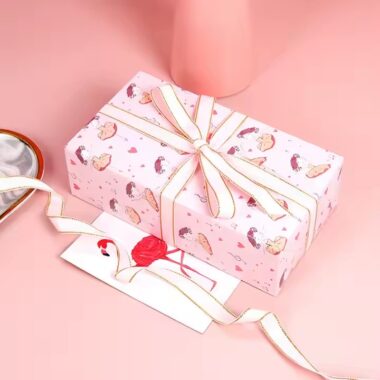Custom birthday and Valentine’s gift wrapping paper with romantic prints
