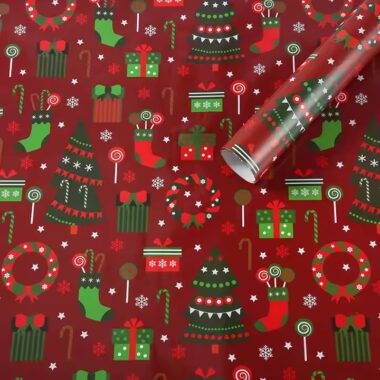 Custom high-quality Christmas wrapping paper rolls with festive prints