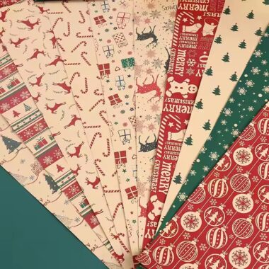 Custom floral Christmas gift wrapping paper rolls