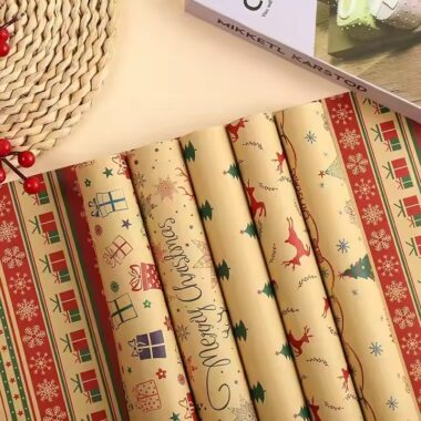 Custom floral Christmas gift wrapping paper rolls