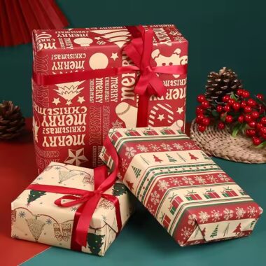 Custom floral Christmas gift wrapping paper rolls