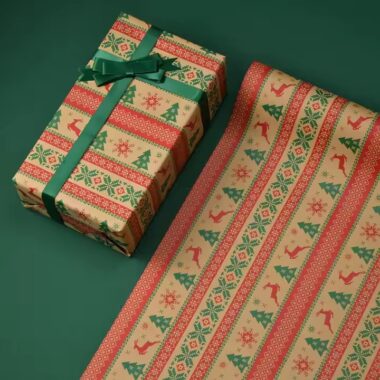 Custom floral Christmas gift wrapping paper rolls