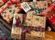 Custom luxury kraft paper Christmas wrapping paper with festive designs