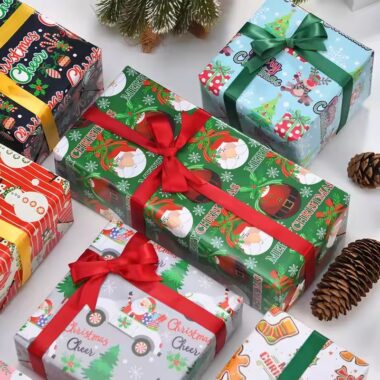Luxury double-sided Christmas wrapping paper in custom sizes