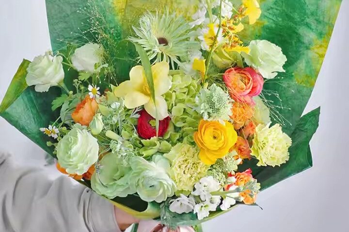 Soft crumpled texture floral wrapping paper for inner bouquet packaging (5) Hand-crumpled flower wrapping paper for bouquet lining