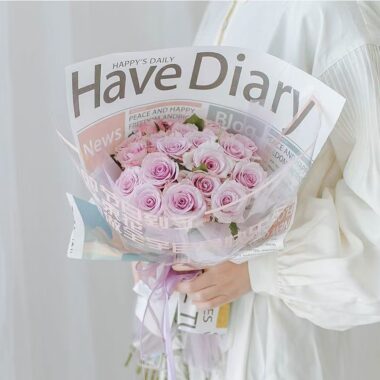 Alphabet printed kraft flower wrapping paper sheets