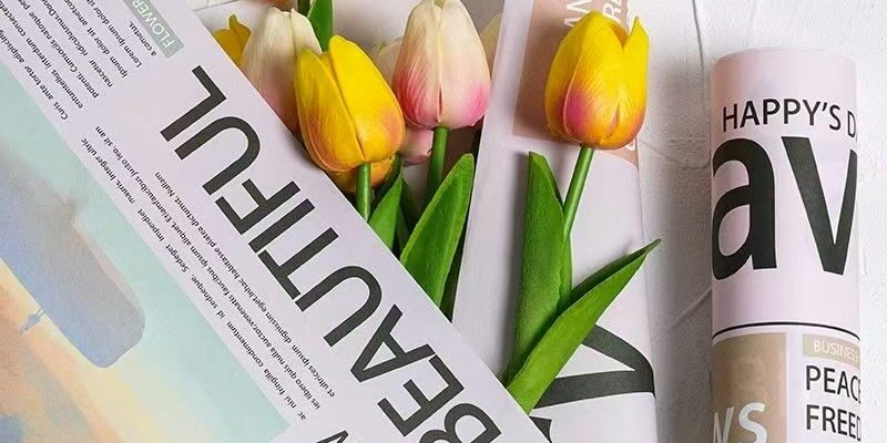 Alphabet printed kraft flower wrapping paper sheets