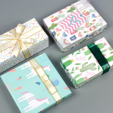Premium colorful birthday gift wrapping paper sheets